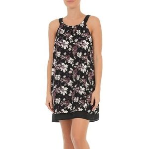 41 Hawthorn Carmella‎ Reversible Dress Black Floral Solid Round Neck Keyhole S